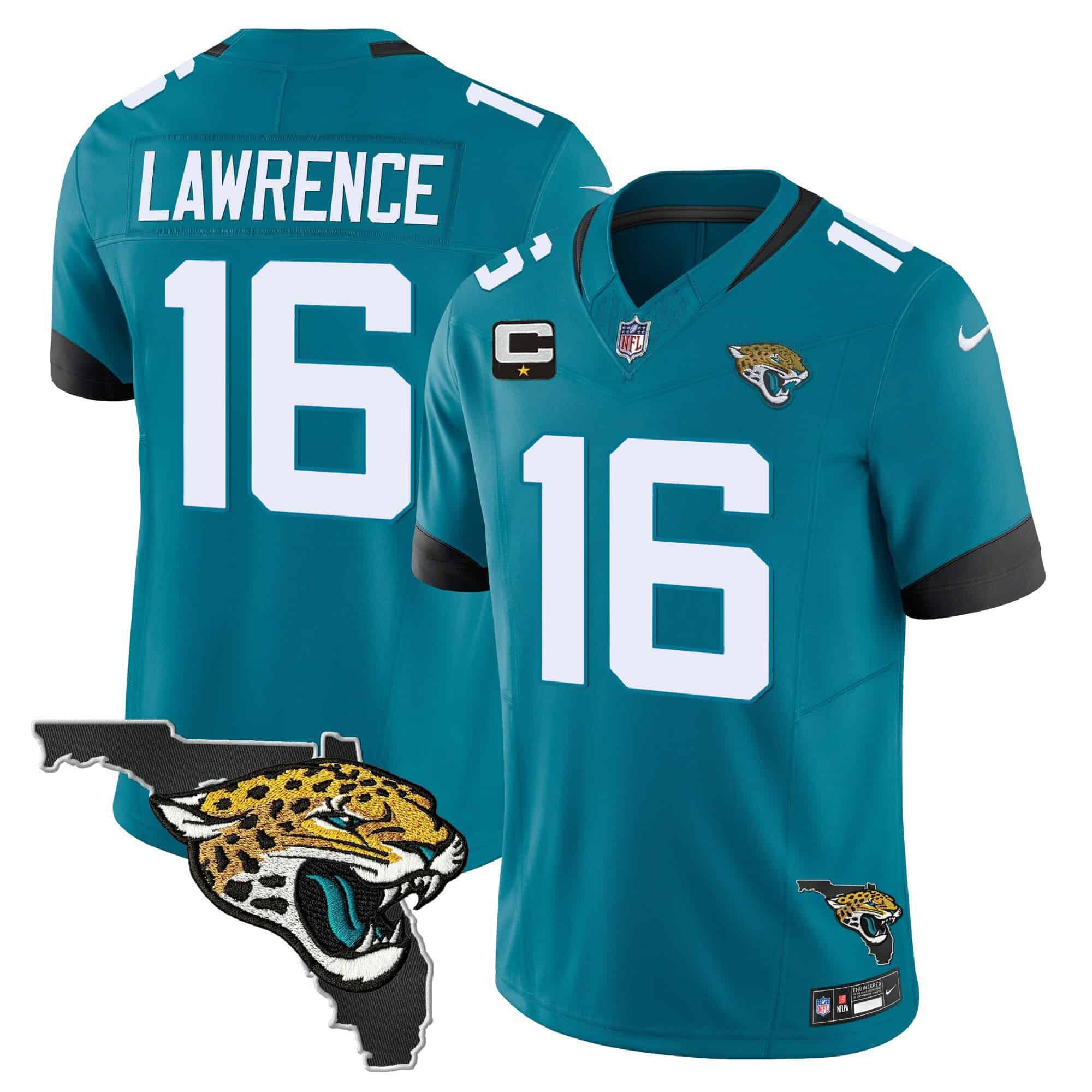 Men Jacksonville Jaguars 16 Lawrence Green 2024 Nike Florida Patch Vapor NFL Jersey style 1